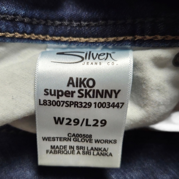 Silver Jeans Women's Dark Indigo Super Skinny Jeans - Picture 6 of 7